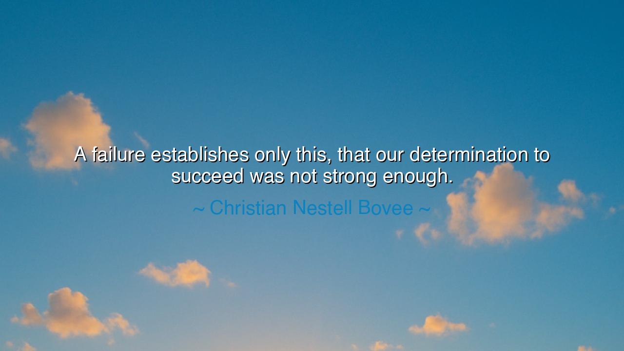 A failure establishes only this, that our determination to