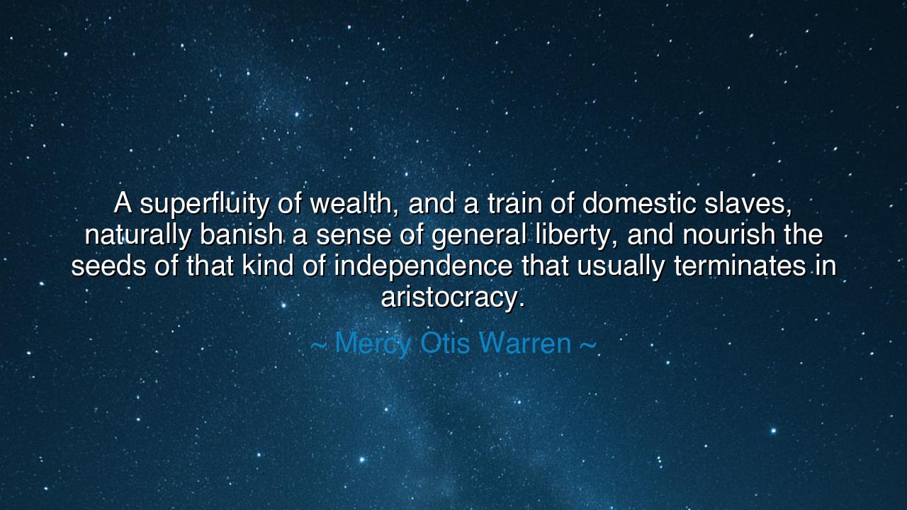A superfluity of wealth, and a train of domestic slaves