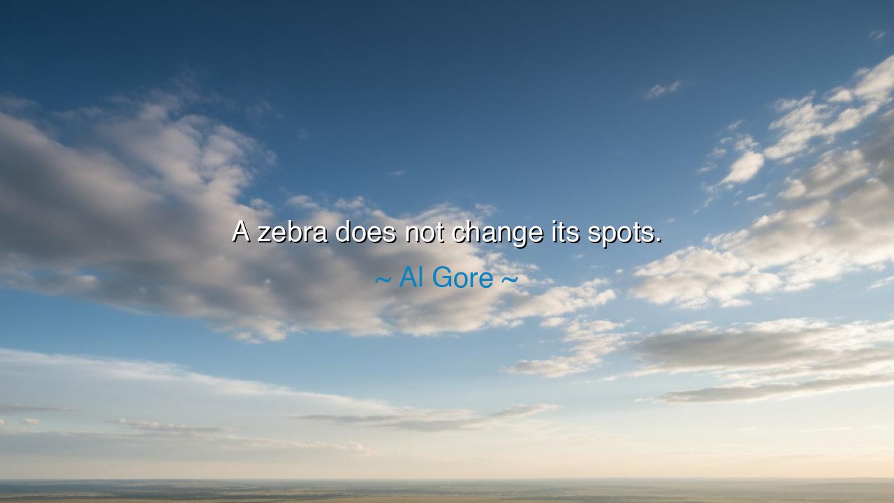 A zebra does not change its spots.