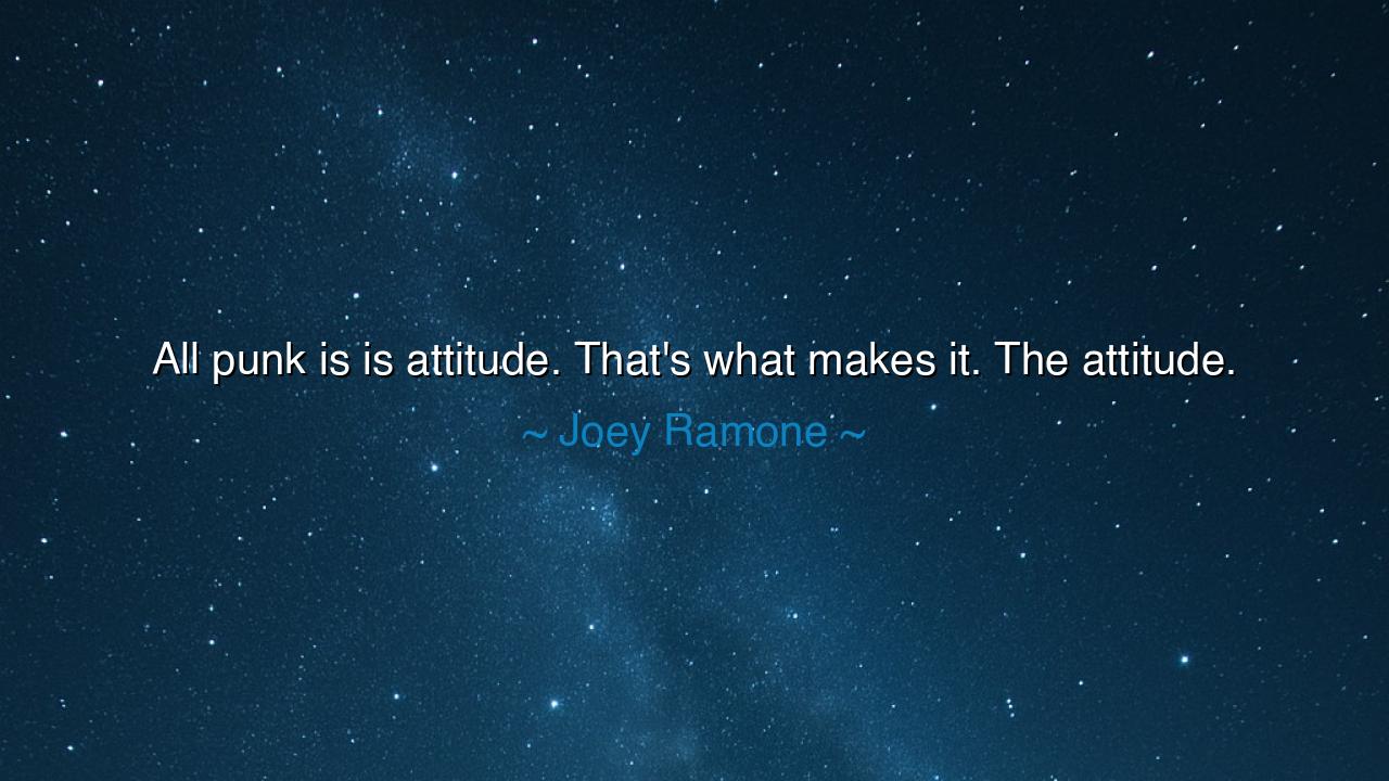 All punk is is attitude. That's what makes it. The attitude.