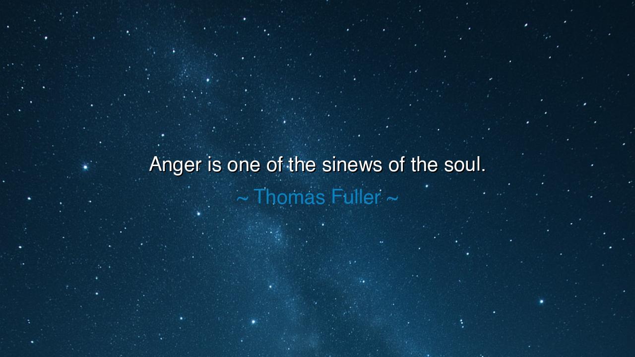 Anger is one of the sinews of the soul.