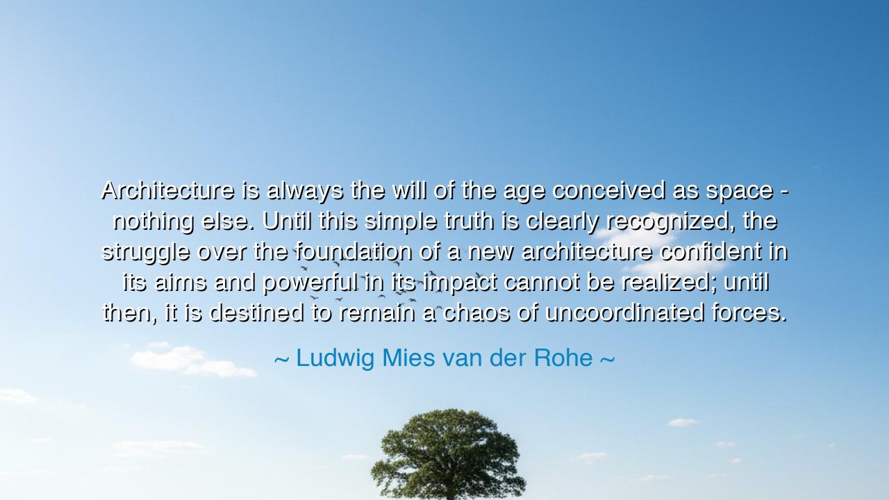 Architecture is always the will of the age conceived as space -