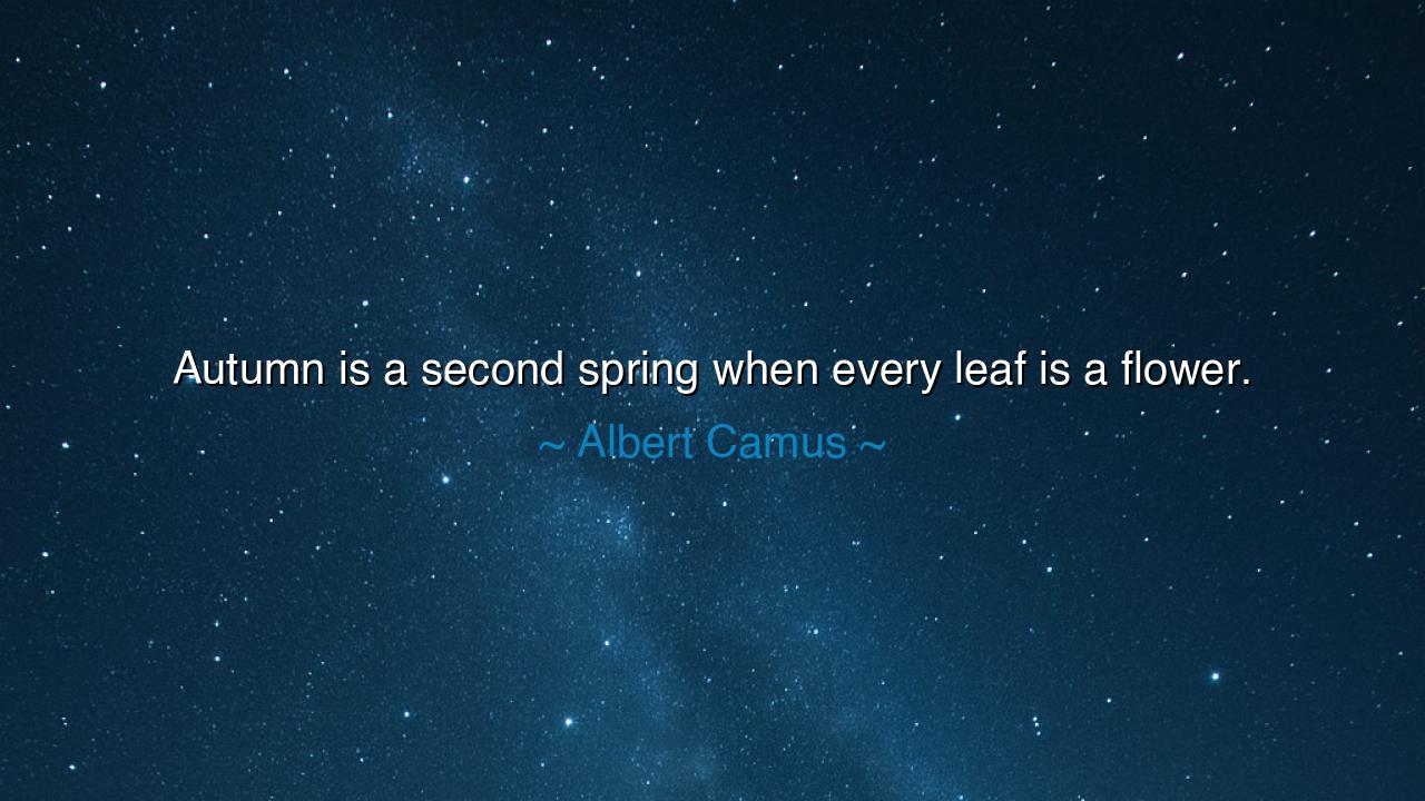 Autumn is a second spring when every leaf is a flower.