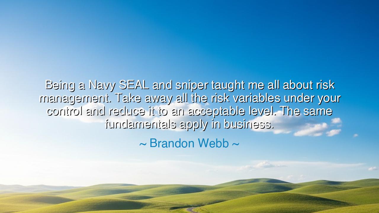 Being a Navy SEAL and sniper taught me all about risk management.