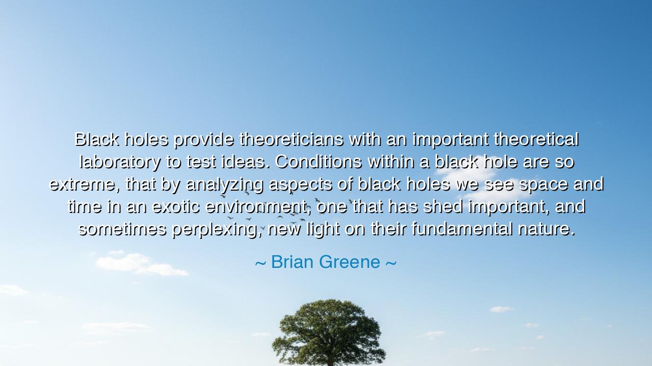 Black holes provide theoreticians with an important theoretical