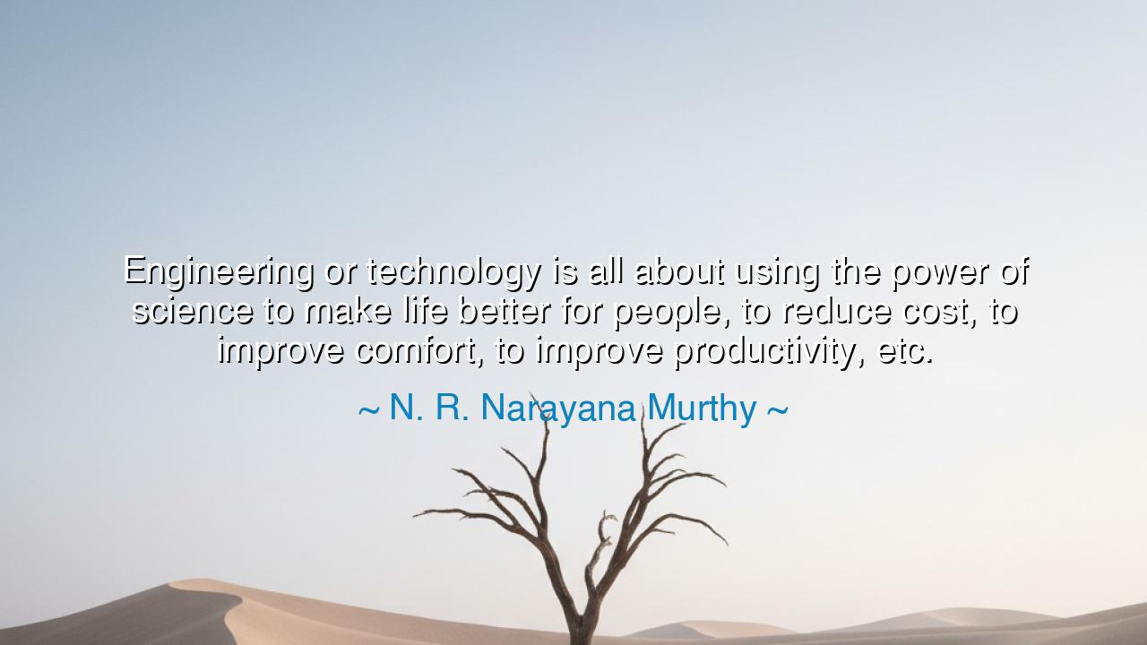 Engineering or technology is all about using the power of science
