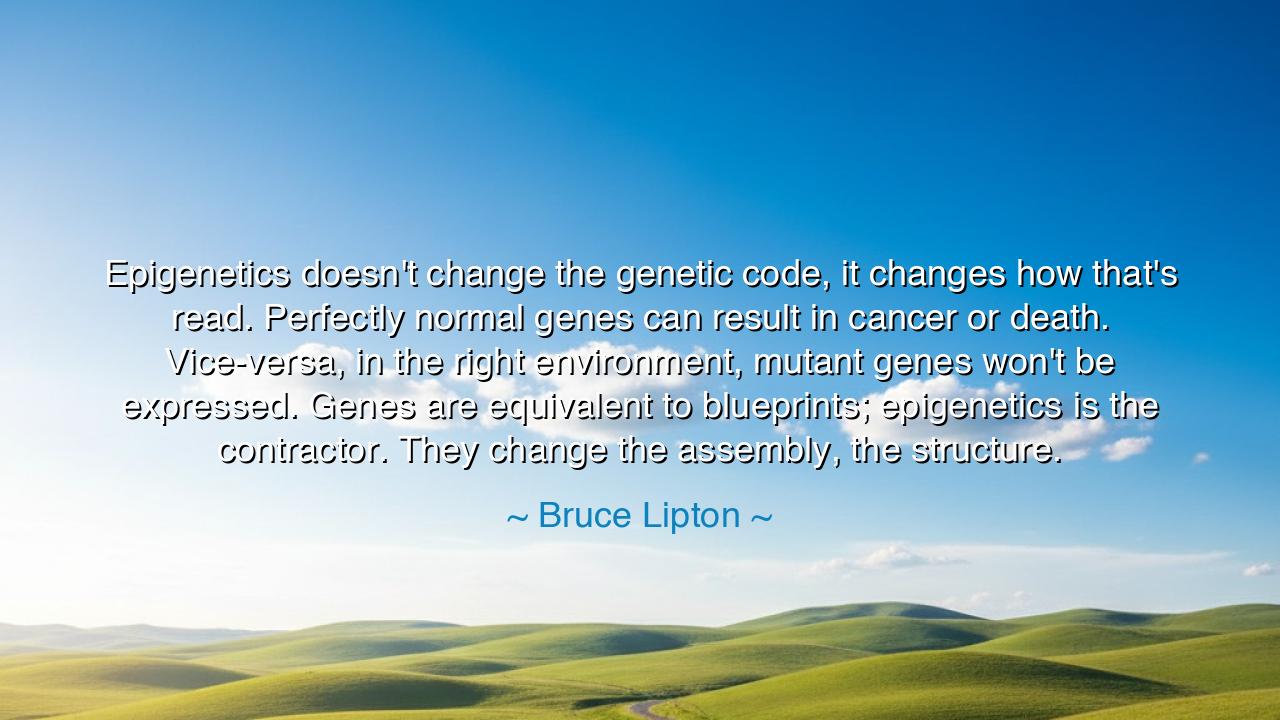 Epigenetics doesn't change the genetic code, it changes how