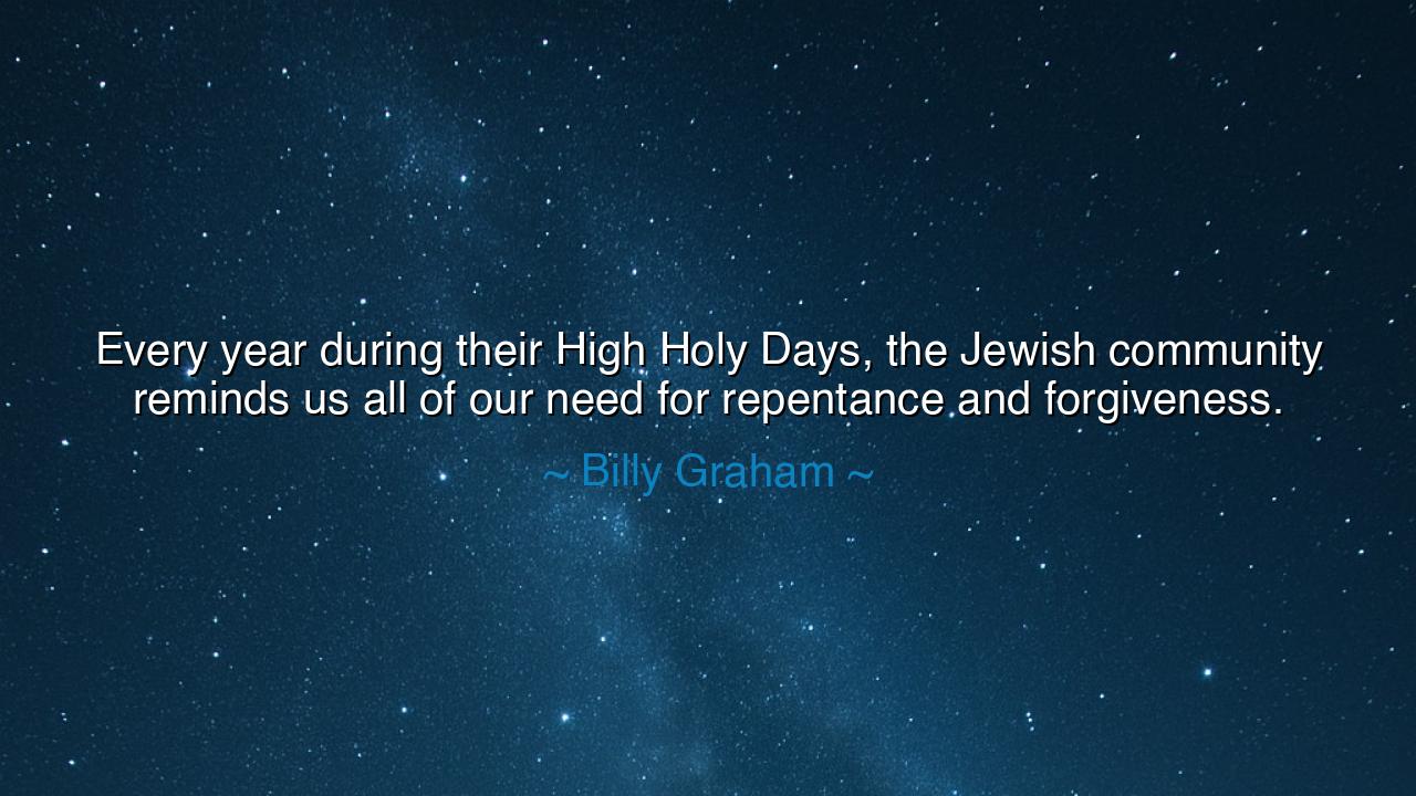 Every year during their High Holy Days, the Jewish community