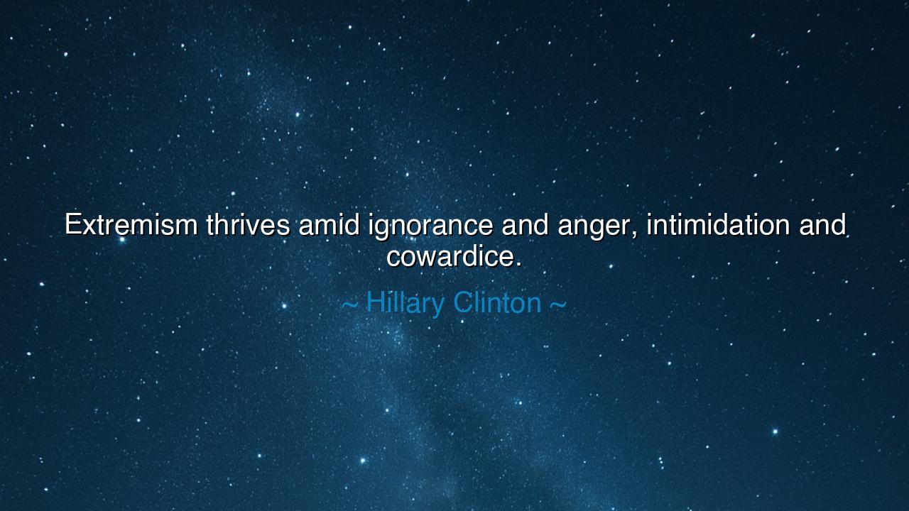 Extremism thrives amid ignorance and anger, intimidation and