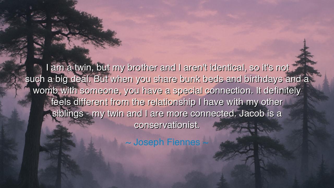 I am a twin, but my brother and I aren't identical, so it's not