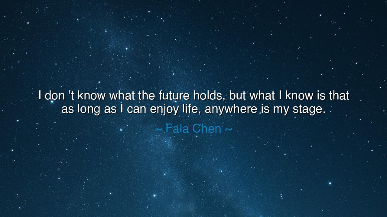 I don 't know what the future holds, but what I know is that as