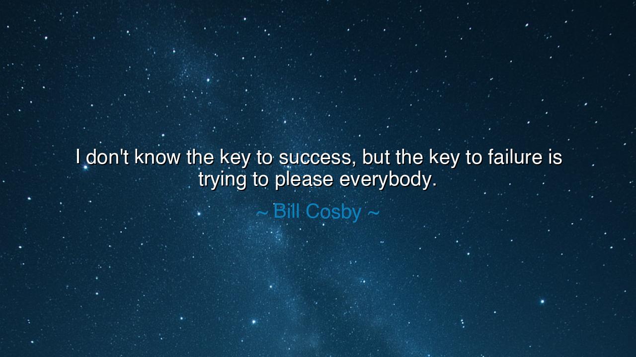 I don't know the key to success, but the key to failure is trying