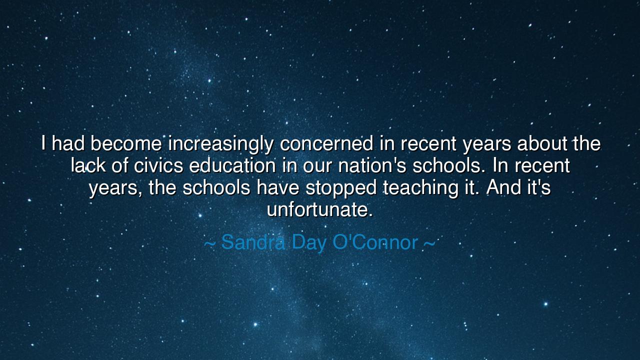 I had become increasingly concerned in recent years about the