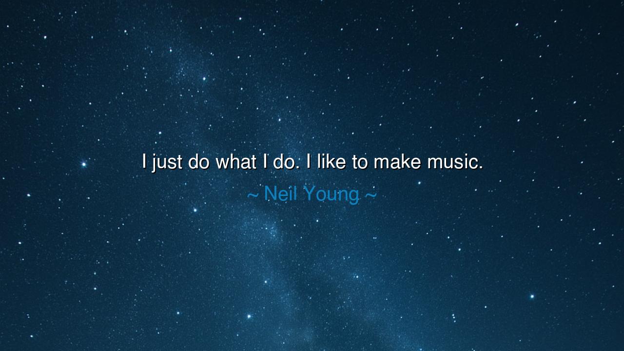 I just do what I do. I like to make music.