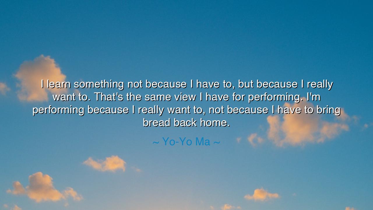 I learn something not because I have to, but because I really