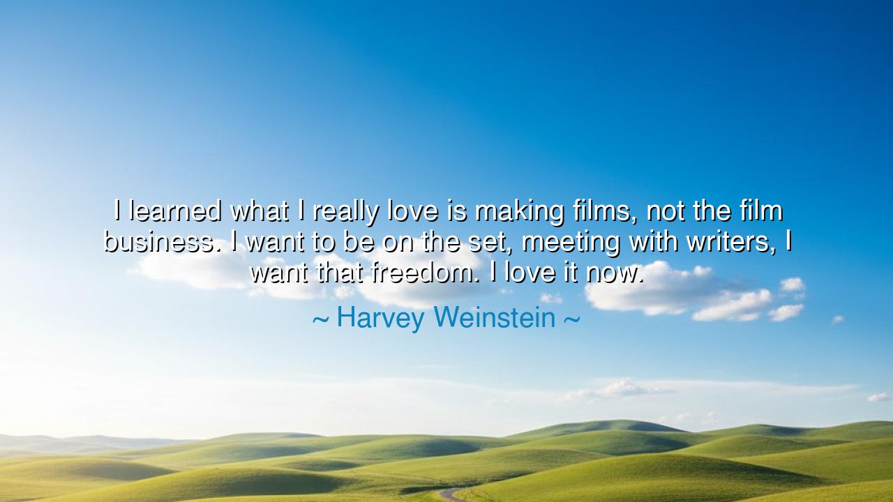 I learned what I really love is making films, not the film