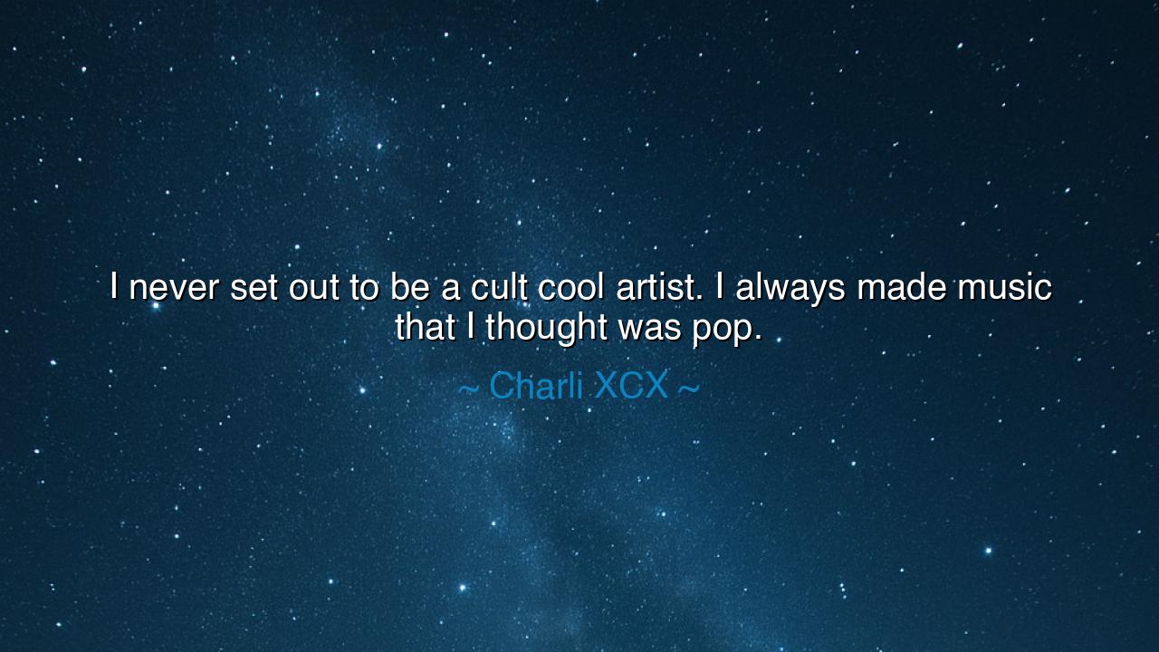 I never set out to be a cult cool artist. I always made music