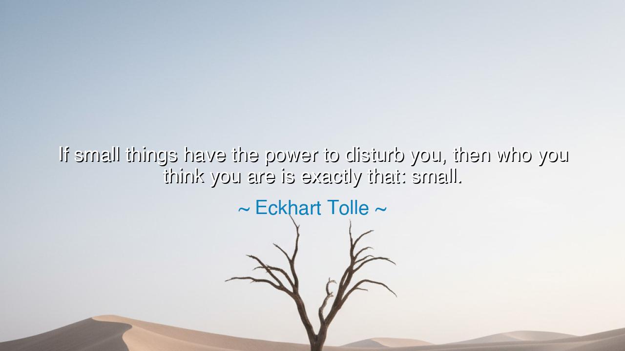 If small things have the power to disturb you, then who you