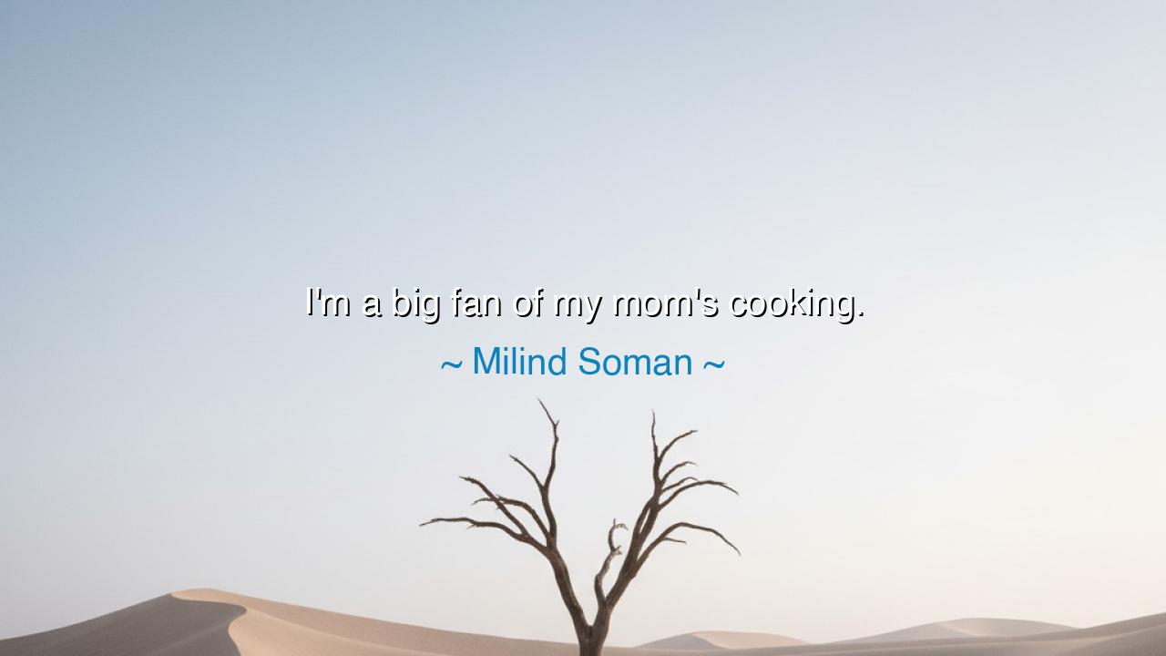 I'm a big fan of my mom's cooking.