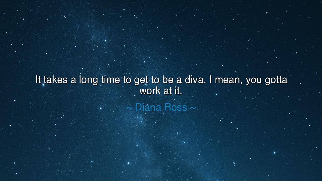 It takes a long time to get to be a diva. I mean, you gotta work