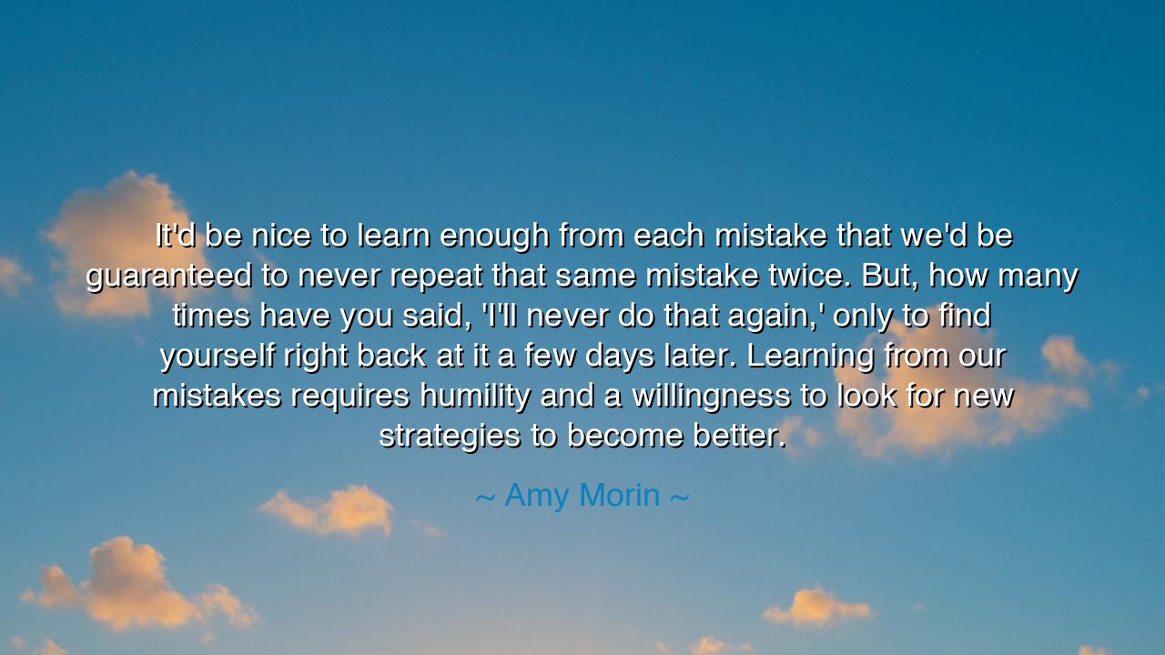 It'd be nice to learn enough from each mistake that we'd be