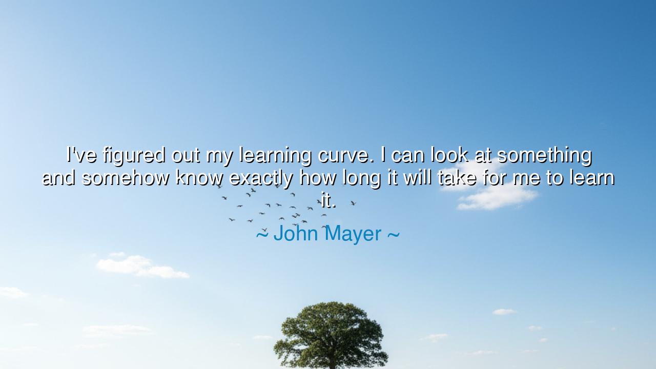 I've figured out my learning curve. I can look at something and