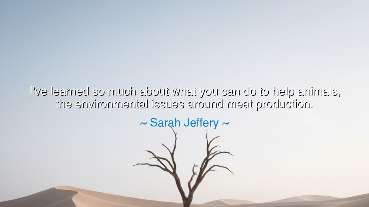 I've learned so much about what you can do to help animals, the