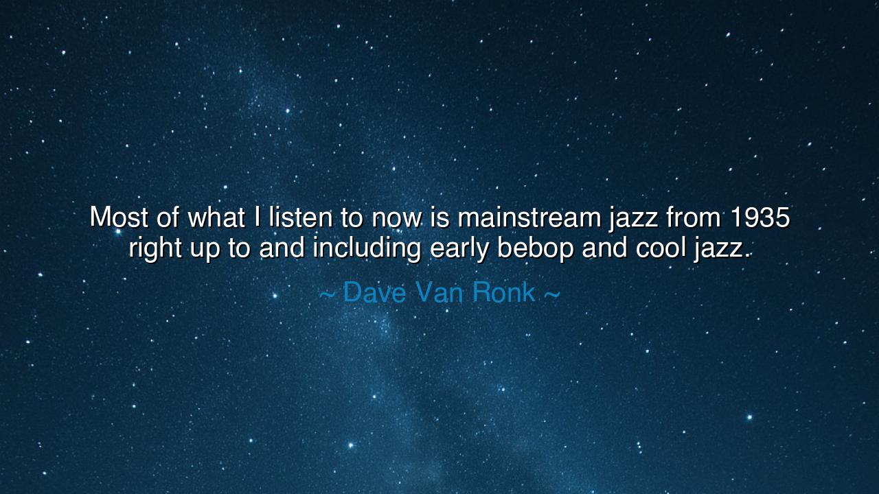 Most of what I listen to now is mainstream jazz from 1935 right