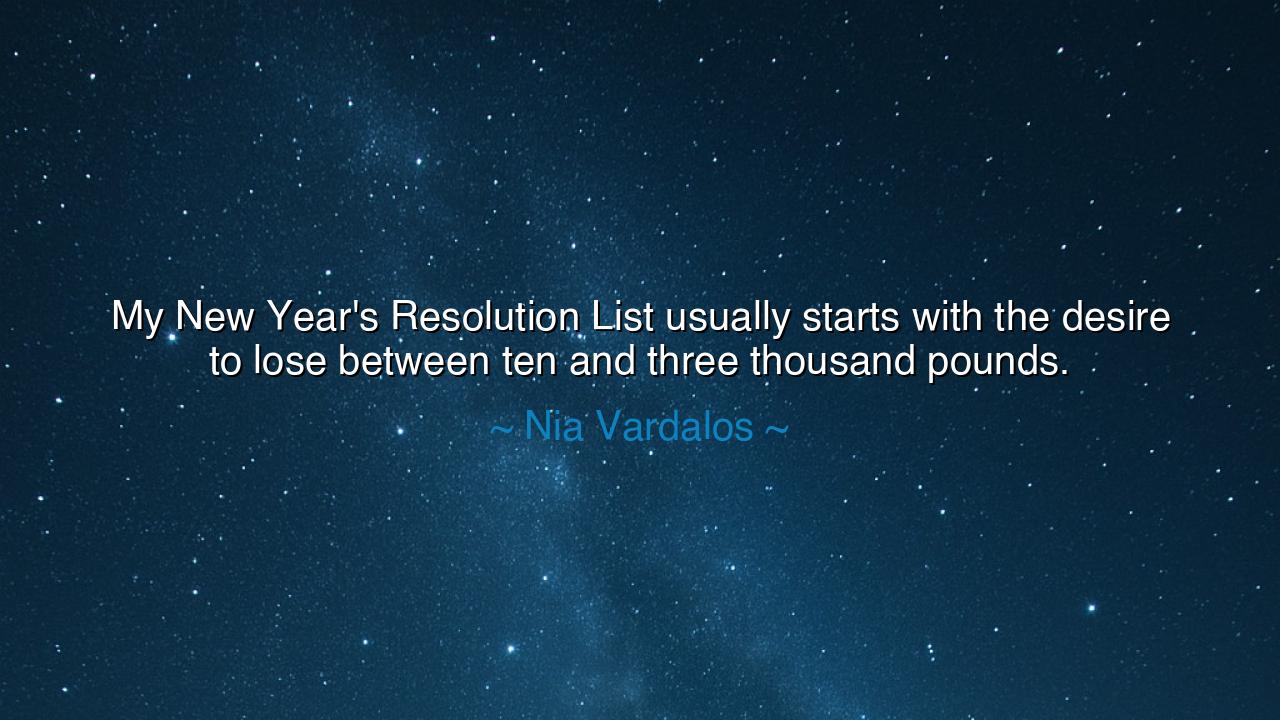 My New Year's Resolution List usually starts with the desire to