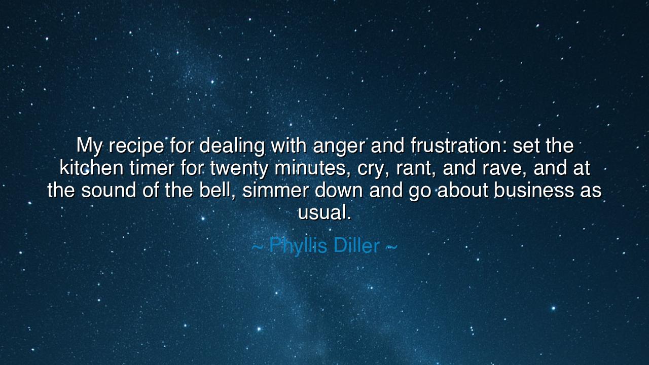 My recipe for dealing with anger and frustration: set the kitchen