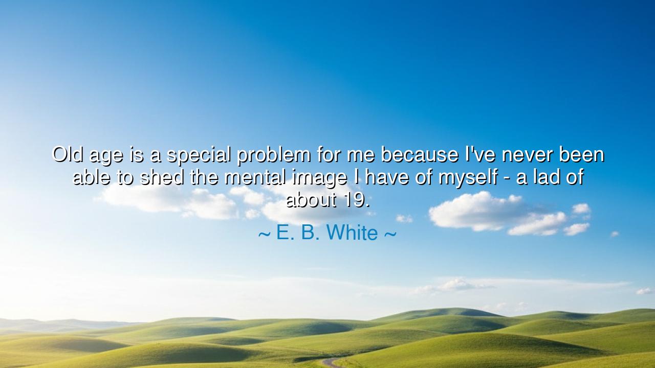 Old age is a special problem for me because I've never been able