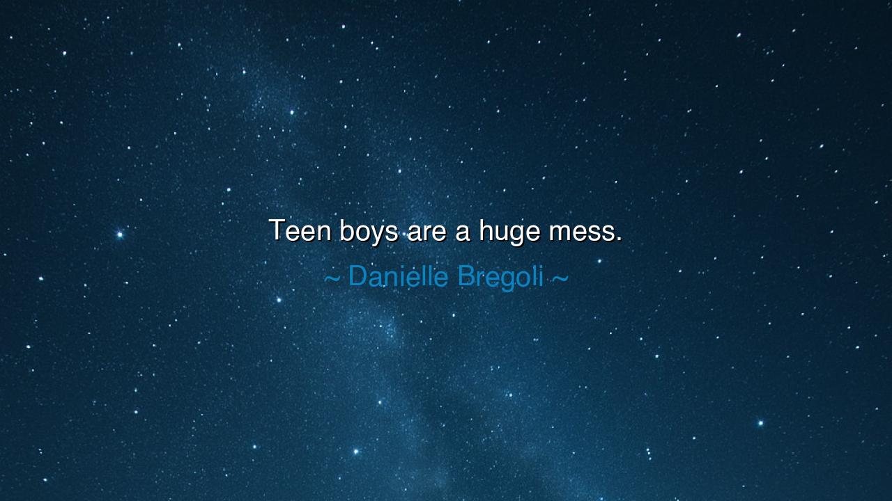 Teen boys are a huge mess.