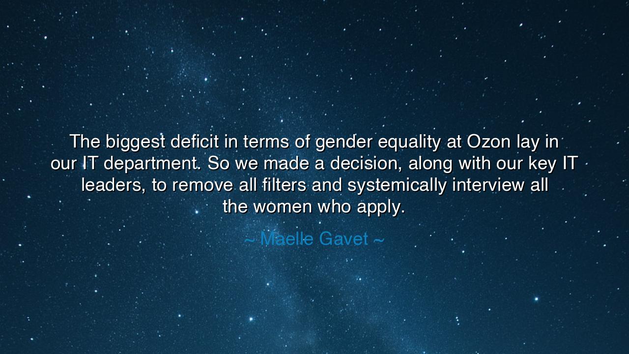 The biggest deficit in terms of gender equality at Ozon lay in