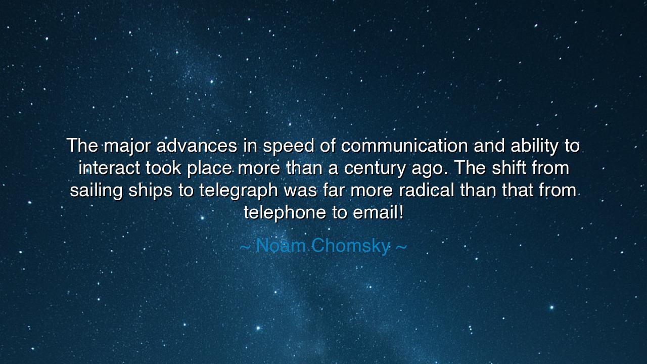 The major advances in speed of communication and ability to