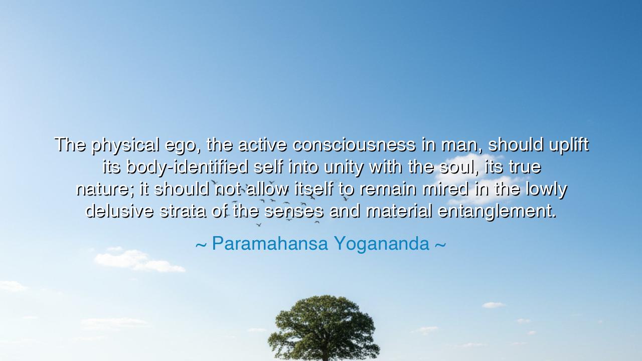 The physical ego, the active consciousness in man, should uplift