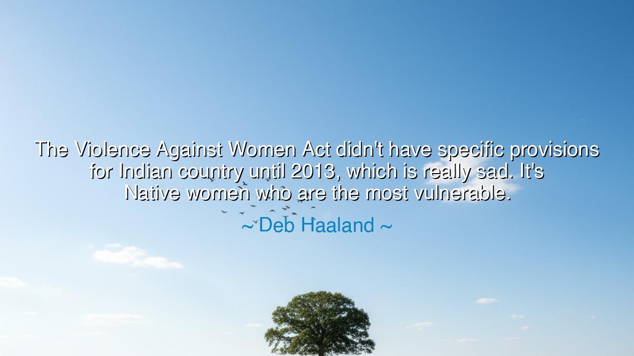 The Violence Against Women Act didn't have specific provisions