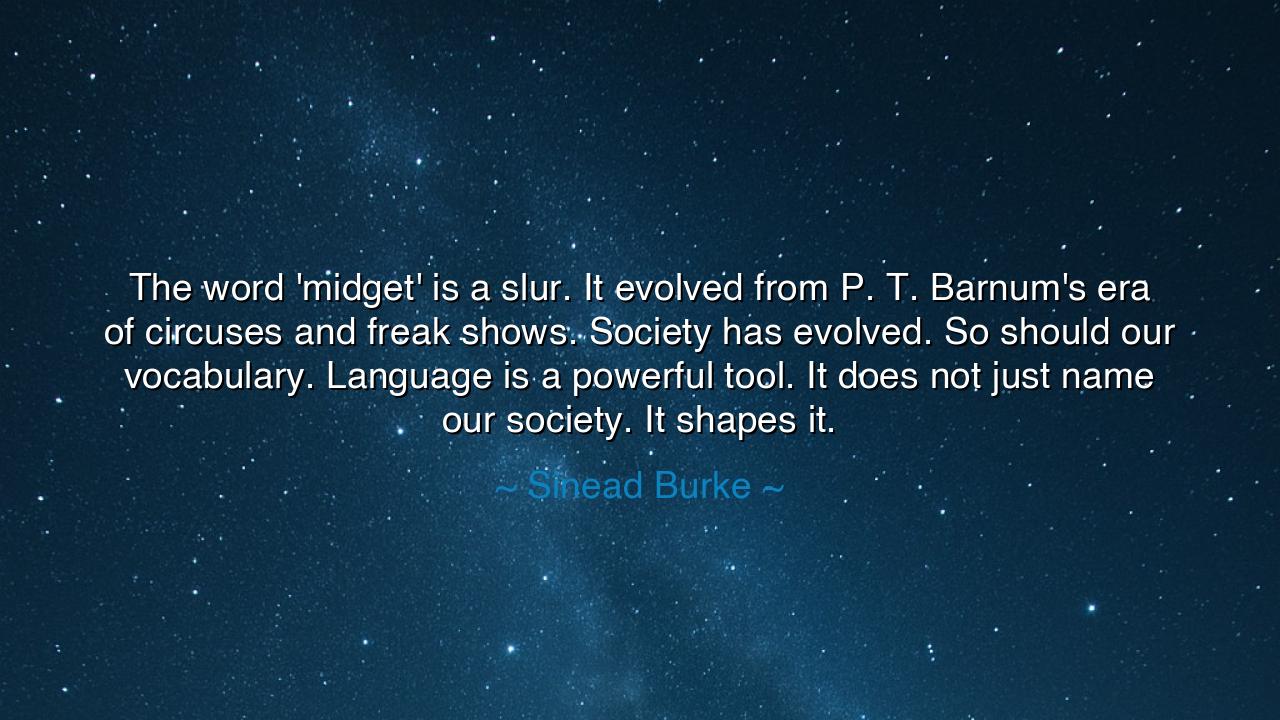 The word 'midget' is a slur. It evolved from P. T. Barnum's era