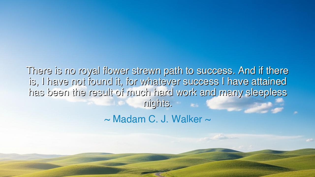 There is no royal flower strewn path to success. And if there