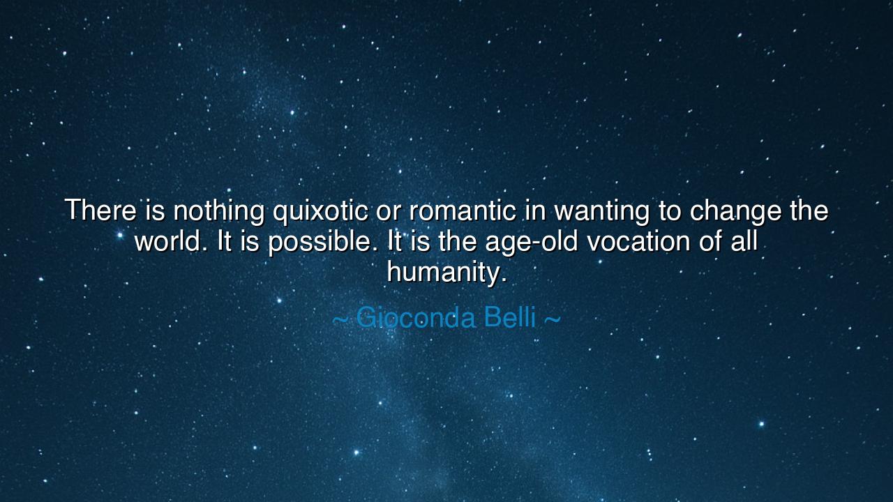 There is nothing quixotic or romantic in wanting to change the