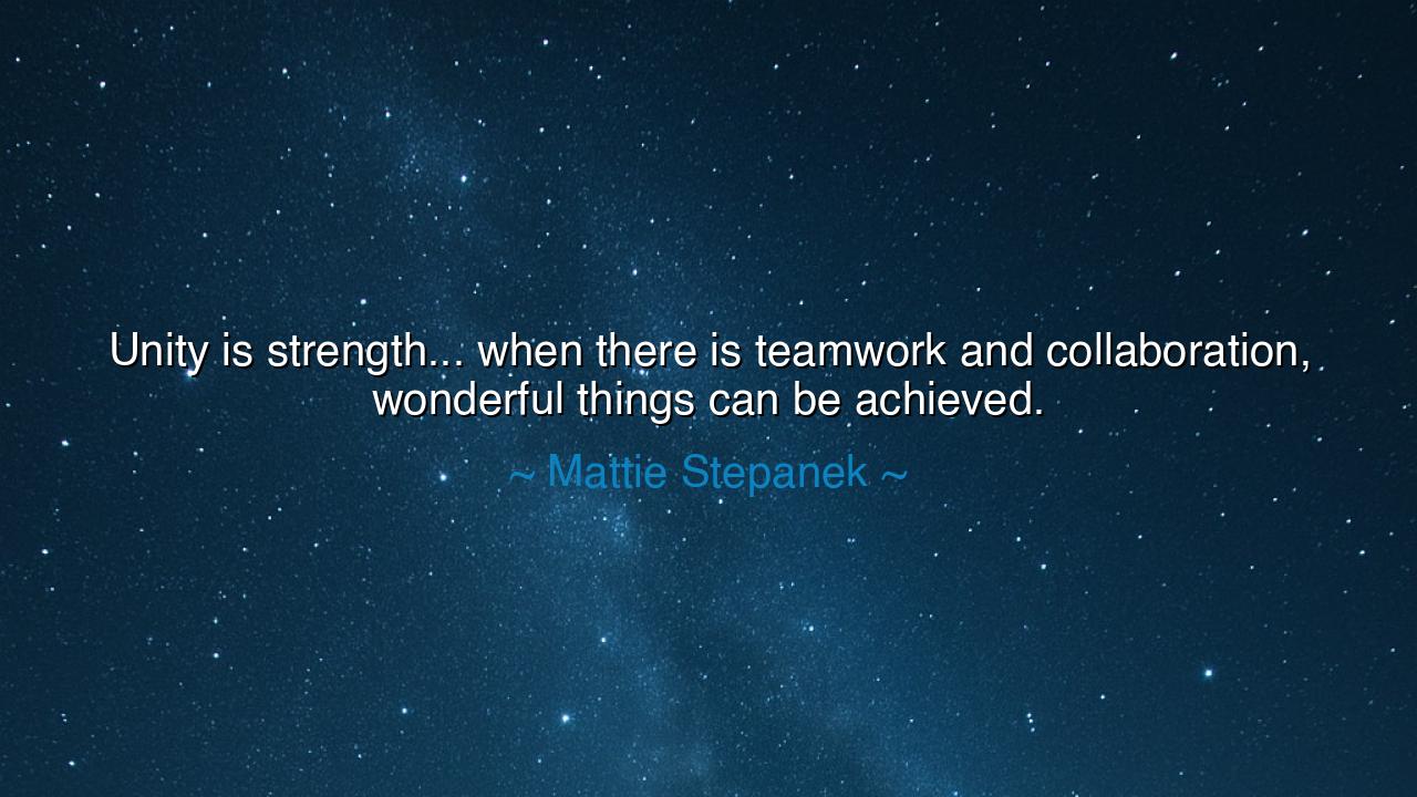 Unity is strength... when there is teamwork and collaboration