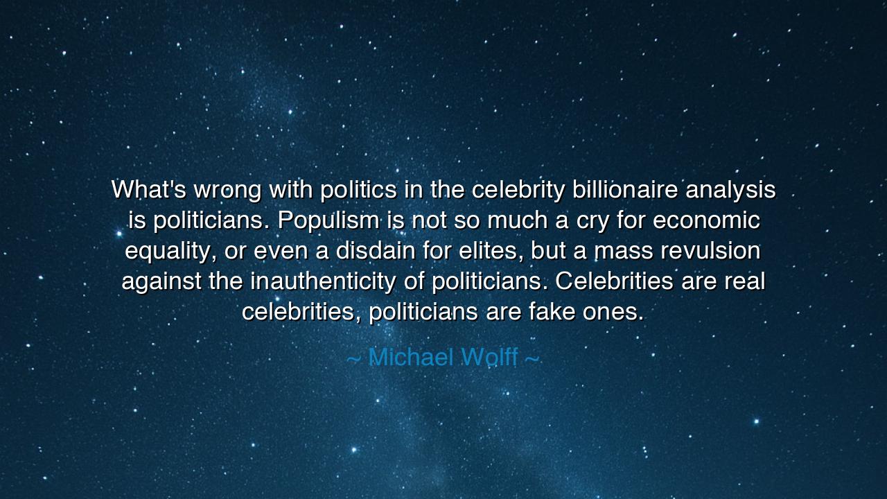 What's wrong with politics in the celebrity billionaire analysis