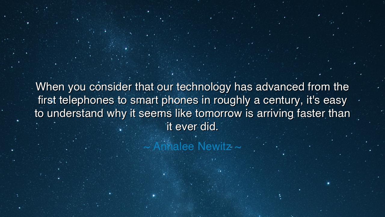When you consider that our technology has advanced from the