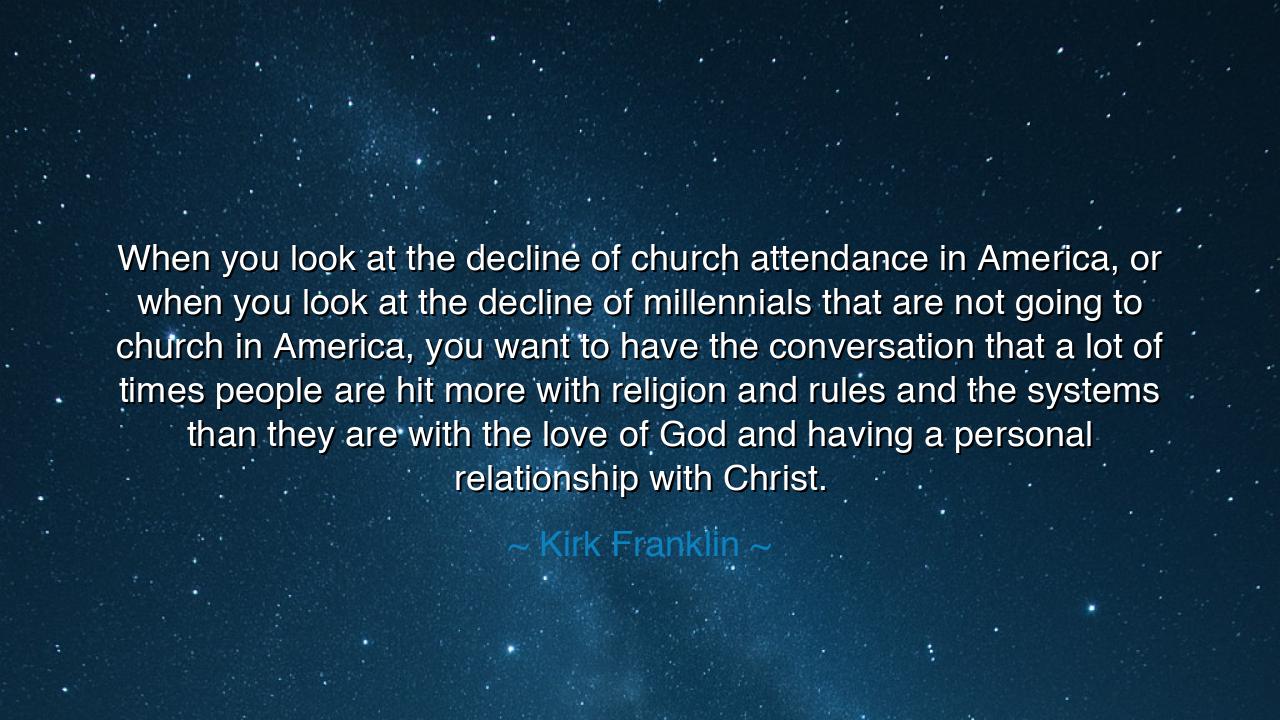 When you look at the decline of church attendance in America, or