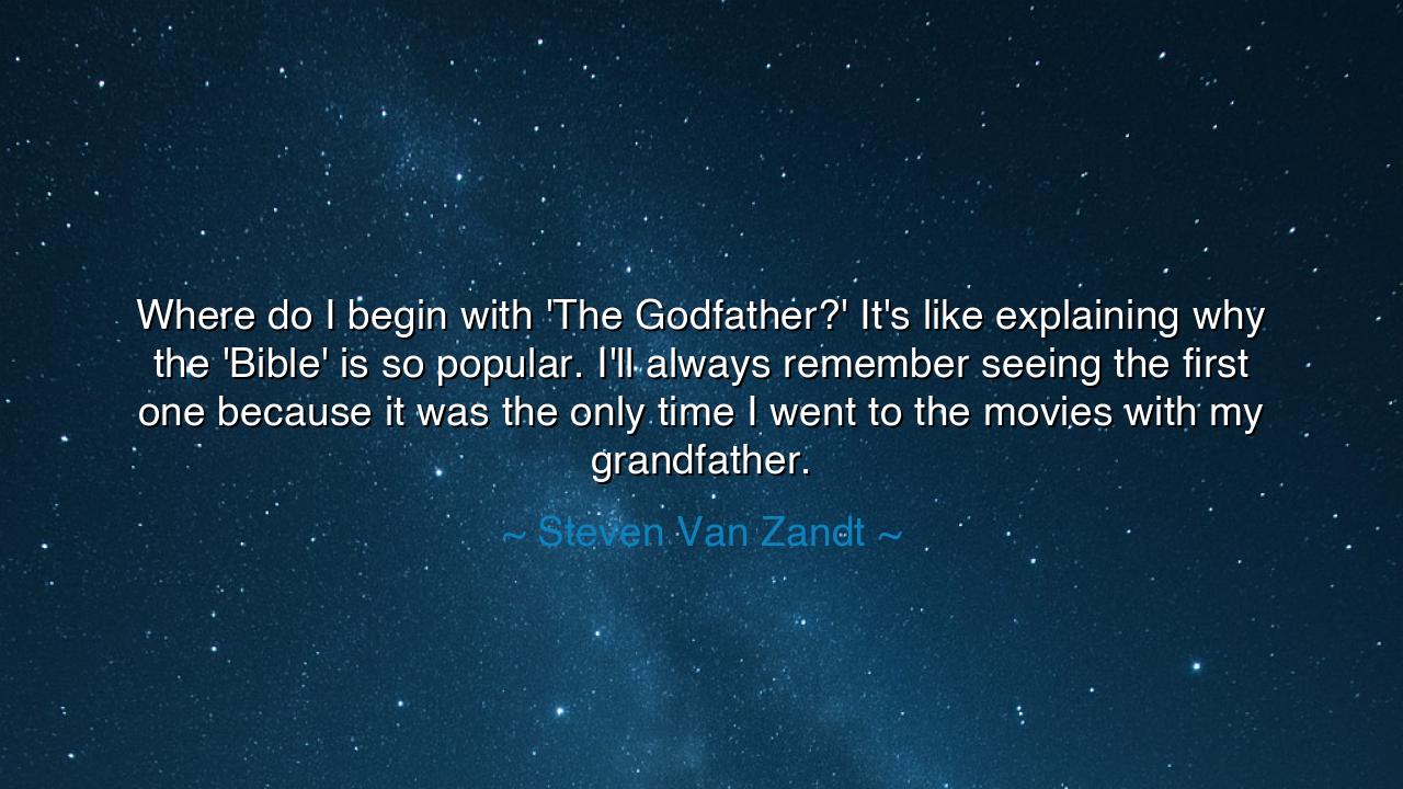 Where do I begin with 'The Godfather?' It's like explaining why