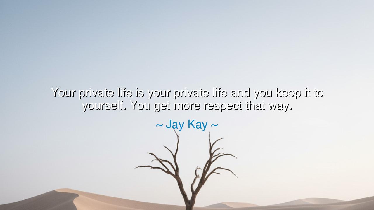 Your private life is your private life and you keep it to